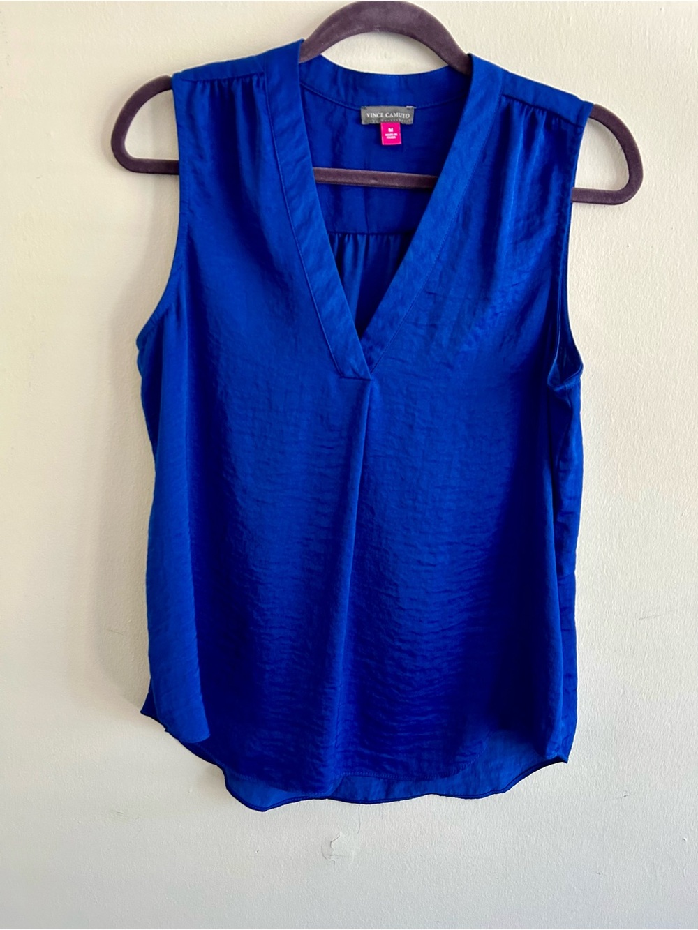 Vince Camuto Sleeveless V-Neck Shell Top - Cobalt Blue
